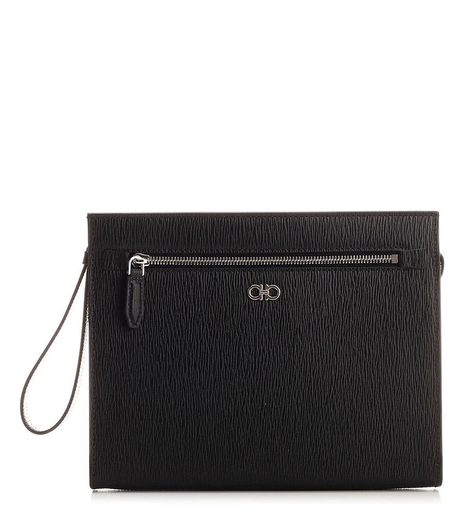 Salvatore Ferragamo Ferragamo Gancini Logo Plaque Clutch Bag 1