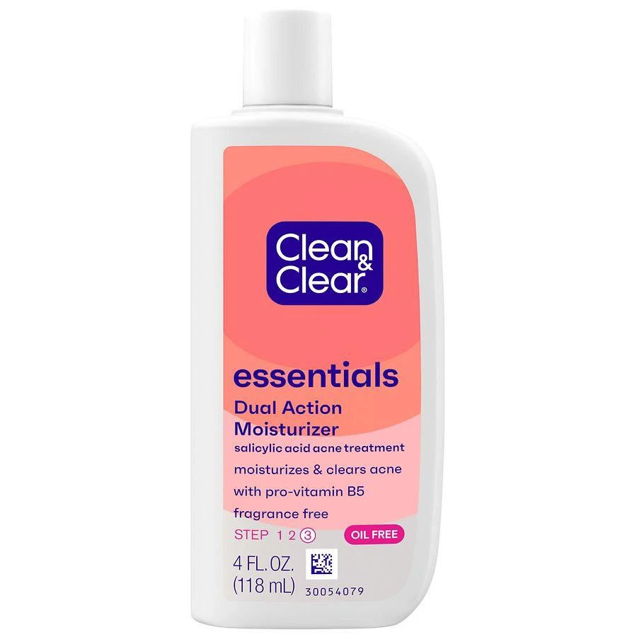 Clean & Clear Essentials Dual Action Oil-Free Facial Moisturizer Salicylic Acid Acne Treatment Fragrance Free 1