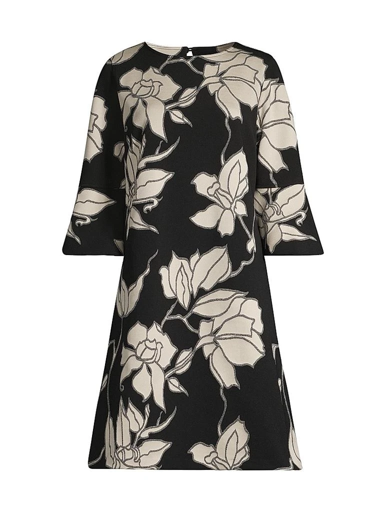 Caroline Rose Autumn Accents Bella Floral Jacquard Midi-Dress 1