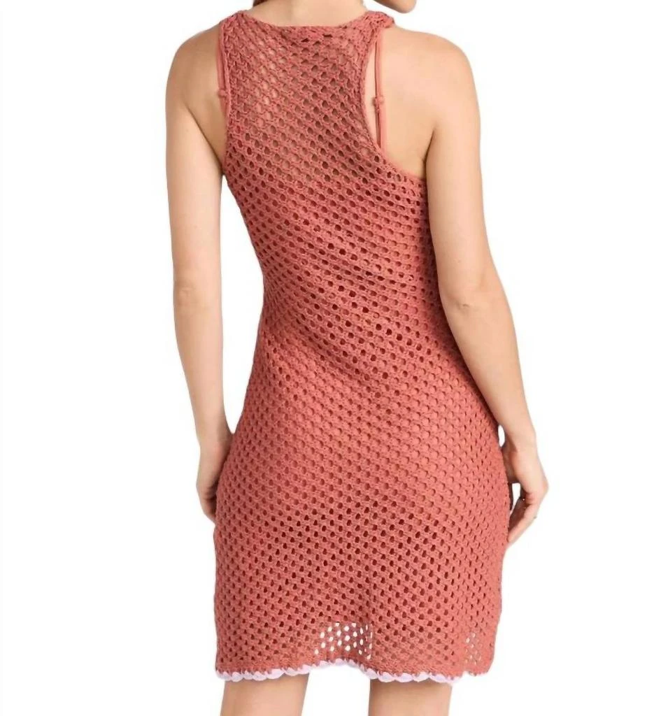MINKPINK Carver Crochet Mini Dress In Rust/pink 3