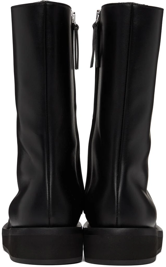 NEOUS Black Leather Spika Mid-Calf Boots 4