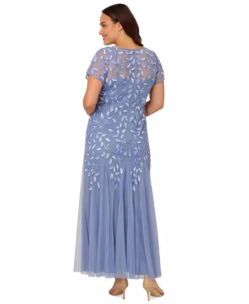 Adrianna Papell Women's Plus Floral-Design Embellished Gown 5
