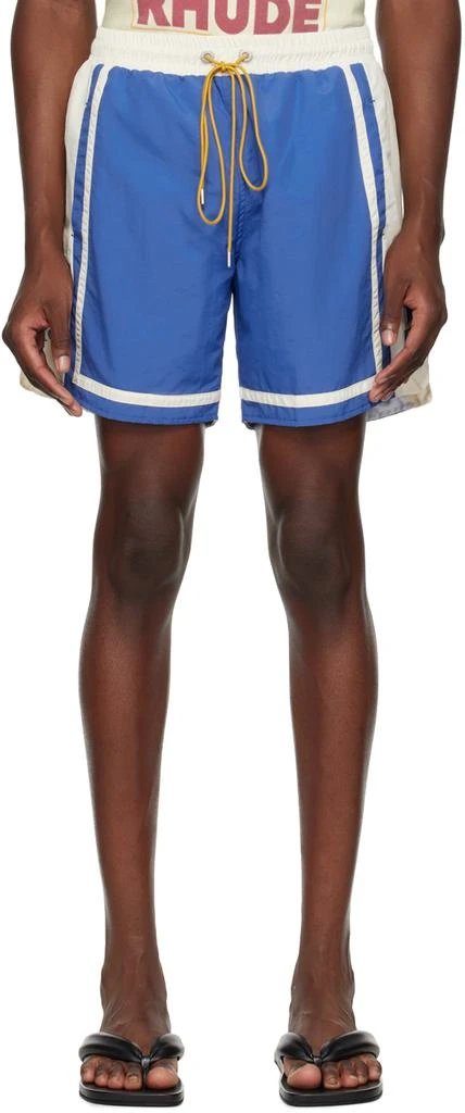 Rhude Blue & Off-White Moonlight Shorts 1