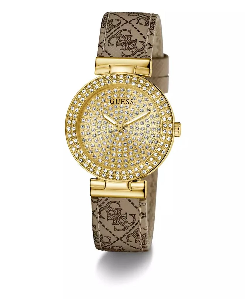 GUESS Women
s Beige Gold Tone Analog Watch, 32mm 5
