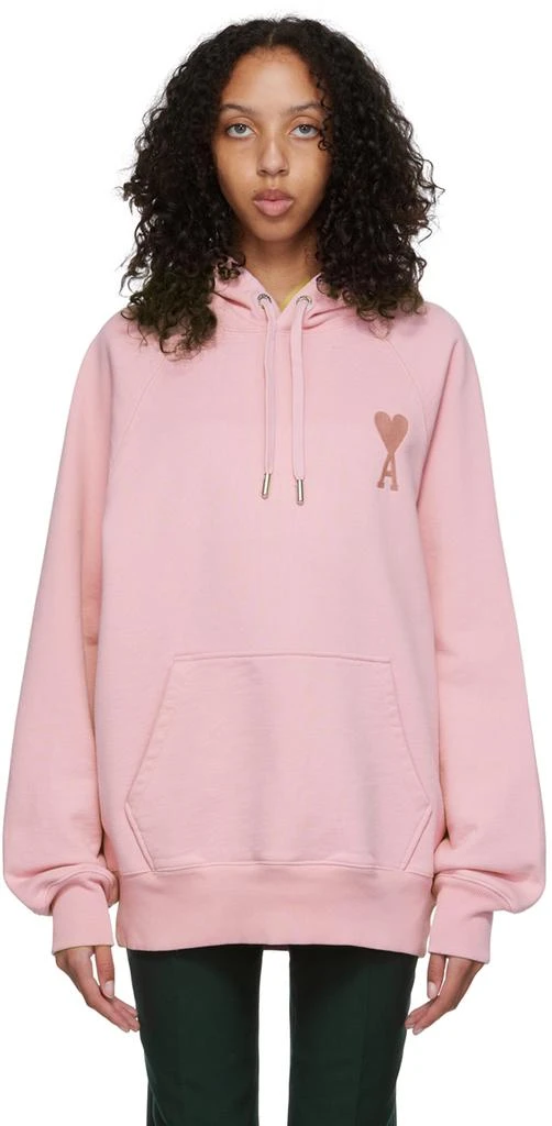 AMI Paris Pink Ami de Cœur Hoodie 1