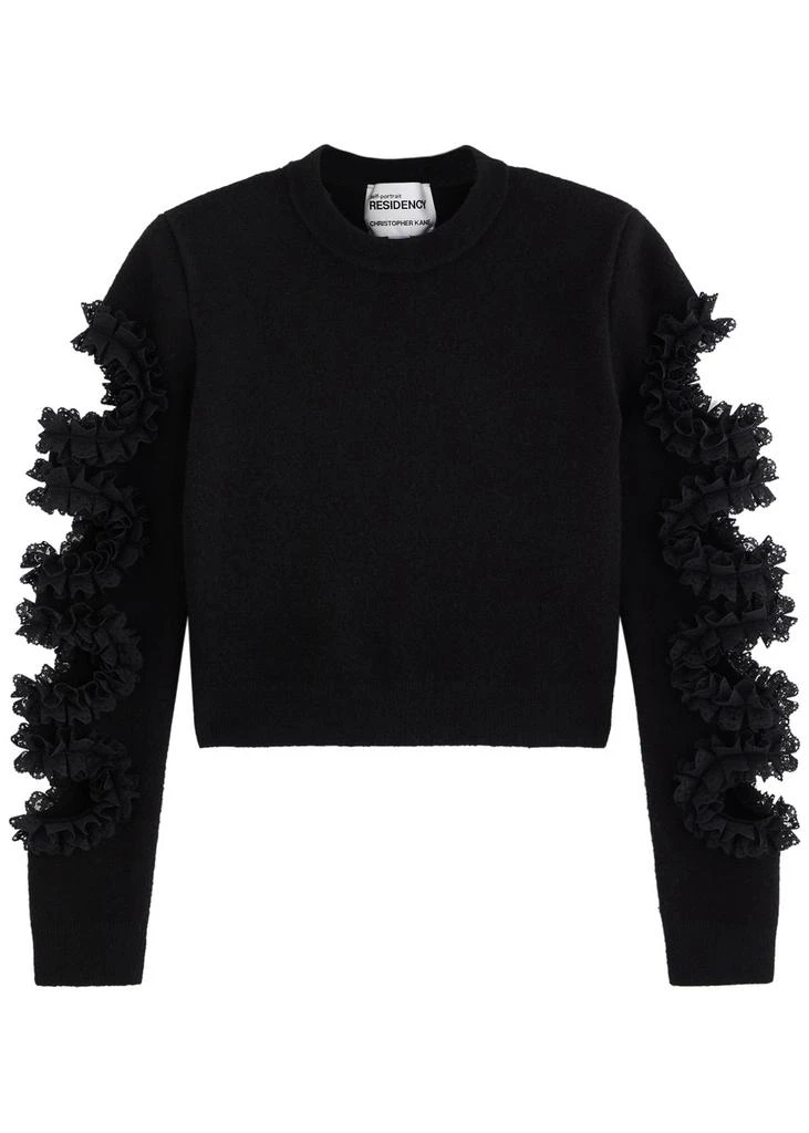 Self Portrait X Christopher Kane lace-trimmed cut-out jumper 1
