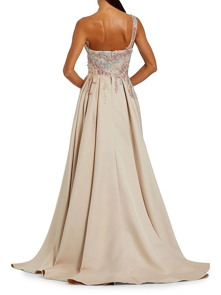 Mac Duggal Embroidered Sequined One-Shoulder Gown 2