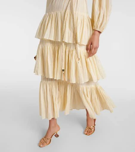 Zimmermann Waverly Tiered striped cotton-blend midi dress 5
