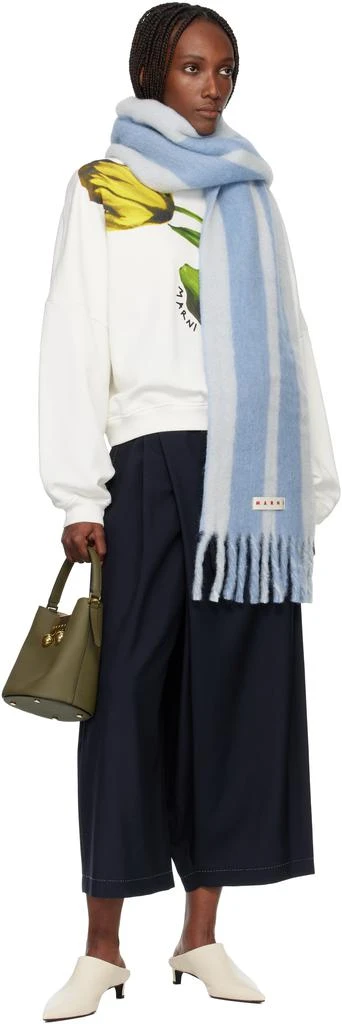 Marni Blue Striped Alpaca Scarf 3