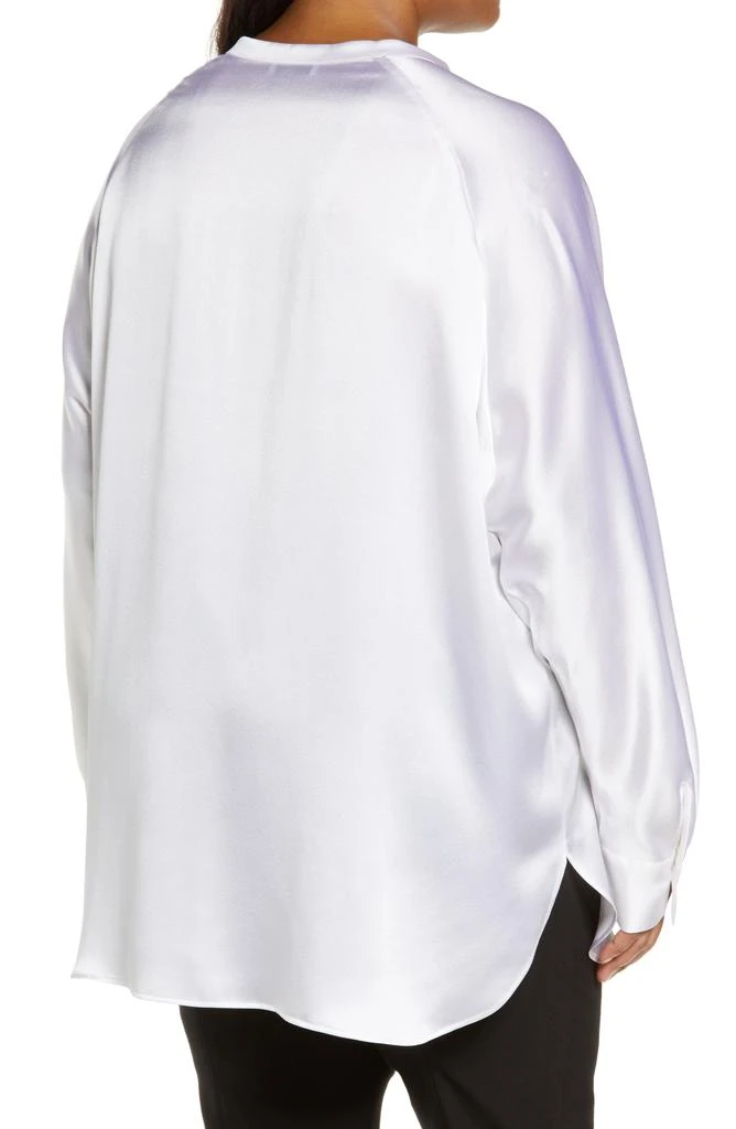 Vince Band Collar Silk Tunic Blouse 2