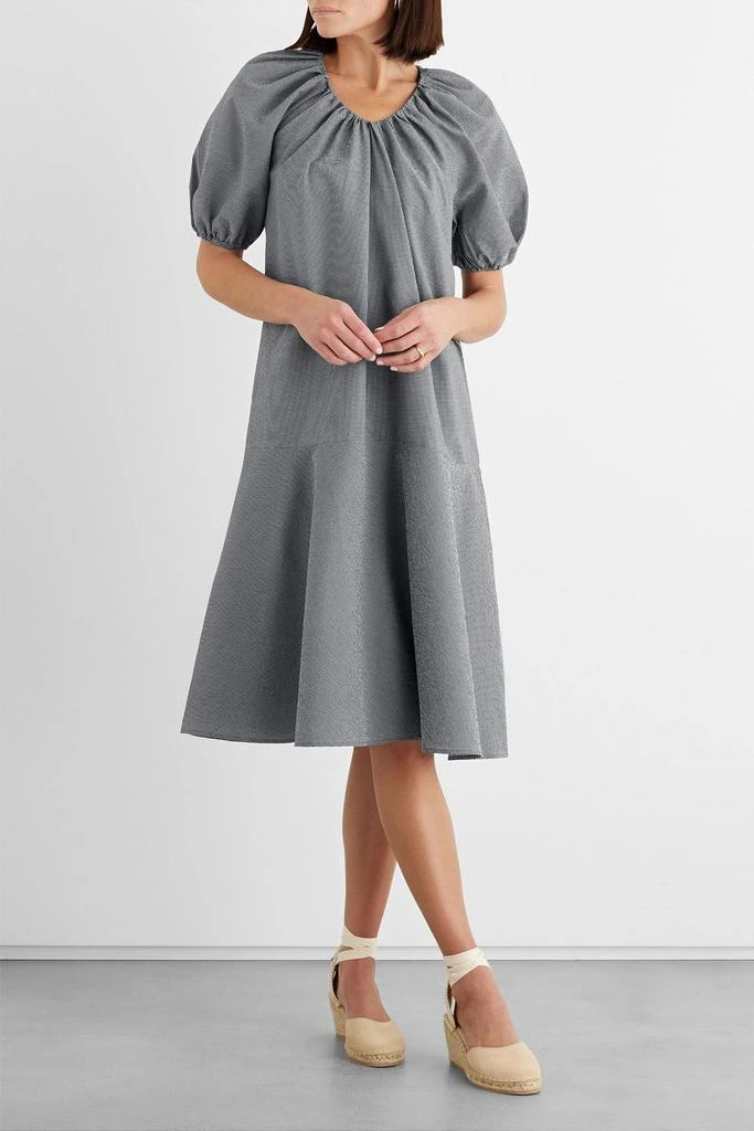 IRIS & INK Esme gathered gingham cotton-blend seersucker midi dress 2