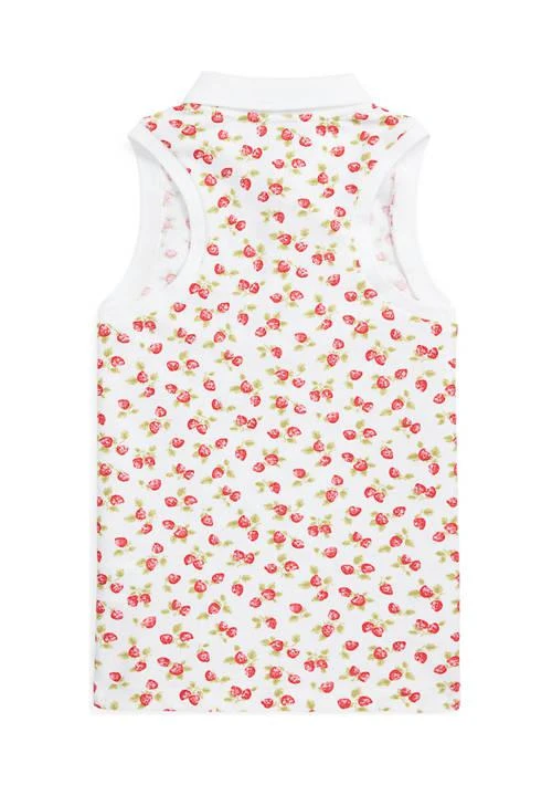 Ralph Lauren Girls 7-16 Strawberry Mesh Sleeveless Polo Shirt 2