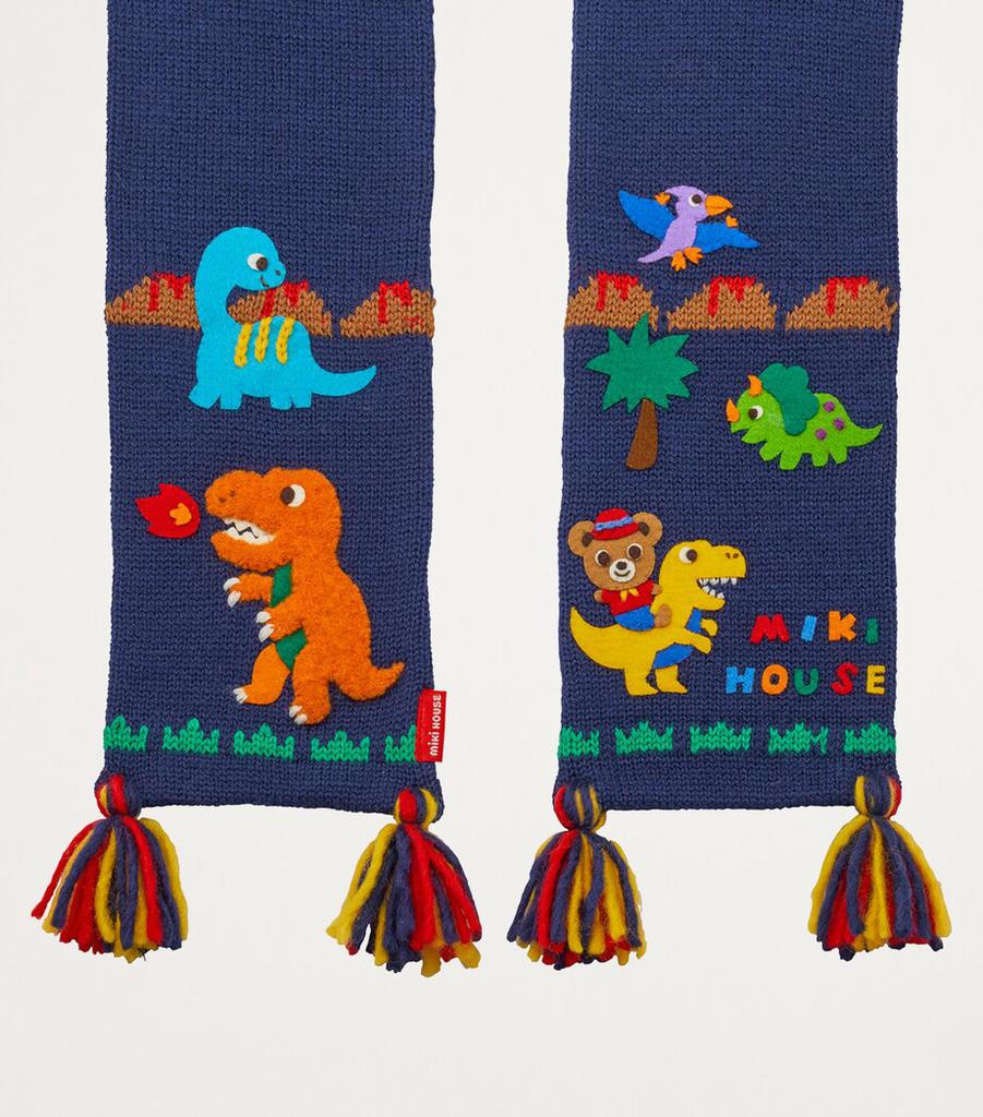 Miki House Wool-Blend Dinosaur Scarf
