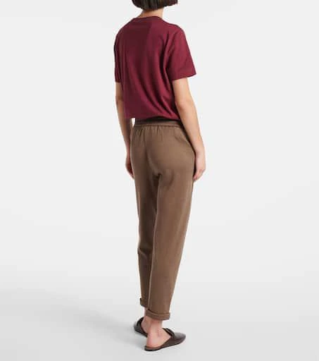 Brunello Cucinelli Embellished cotton-blend sweatpants 3