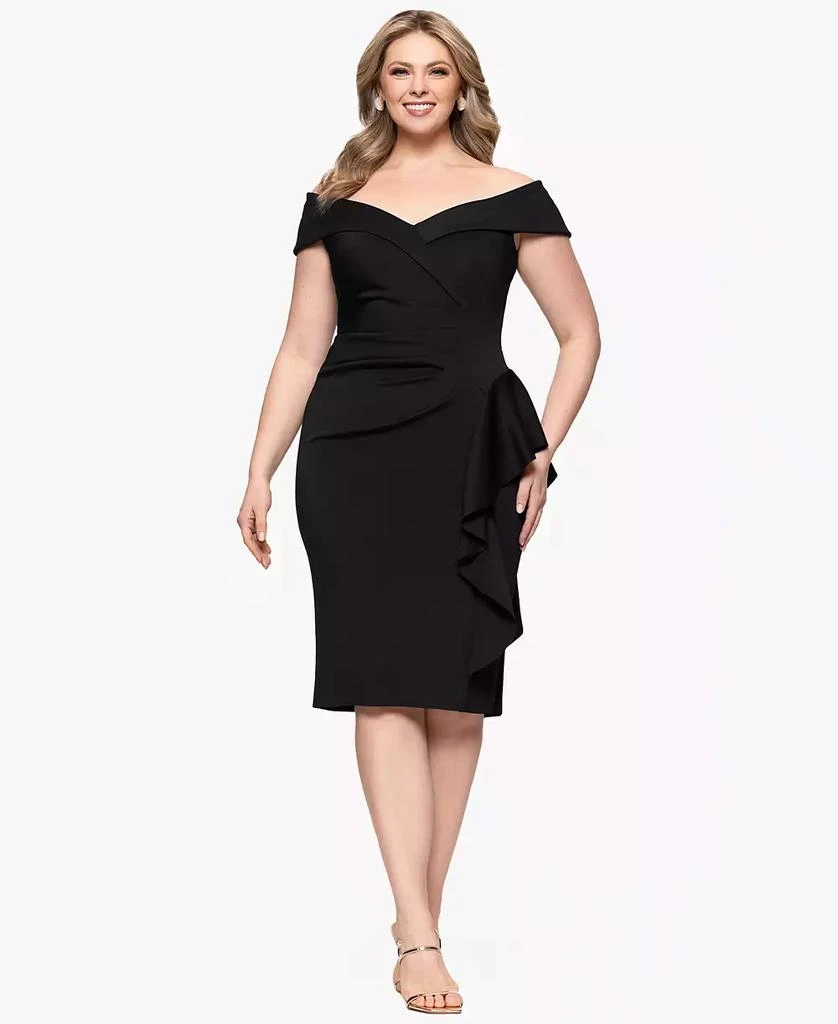 XSCAPE Plus Size Sweetheart-Neckline Sheath Dress 1
