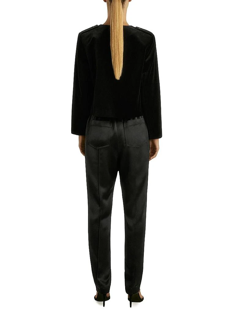 REISS Elea Satin Tapered Trousers 4