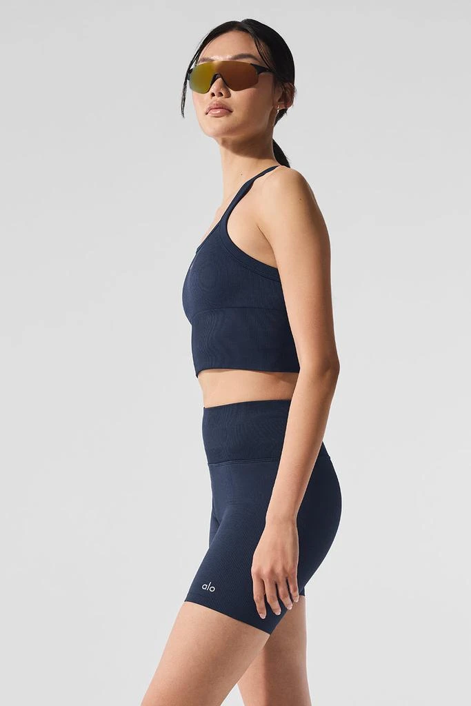 Alo Seamless Ribbed Favorite Bra Tank - Navy 5