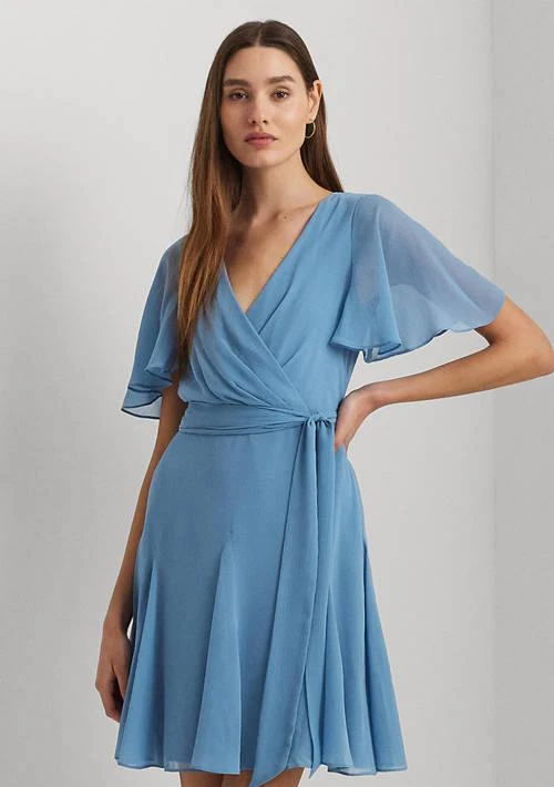 Ralph Lauren Ralph Lauren Crinkle Georgette Surplice Dress 3
