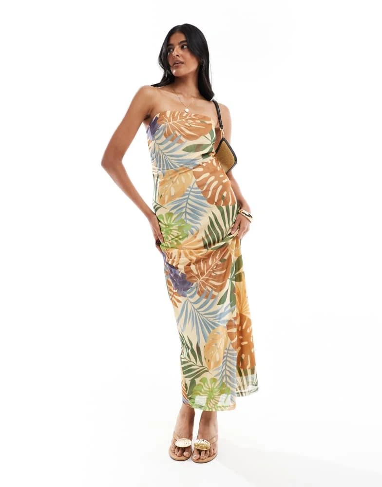 knee length dresses for ladies Tropical Mesh Dress in Off-White – Palma GCC main image 0