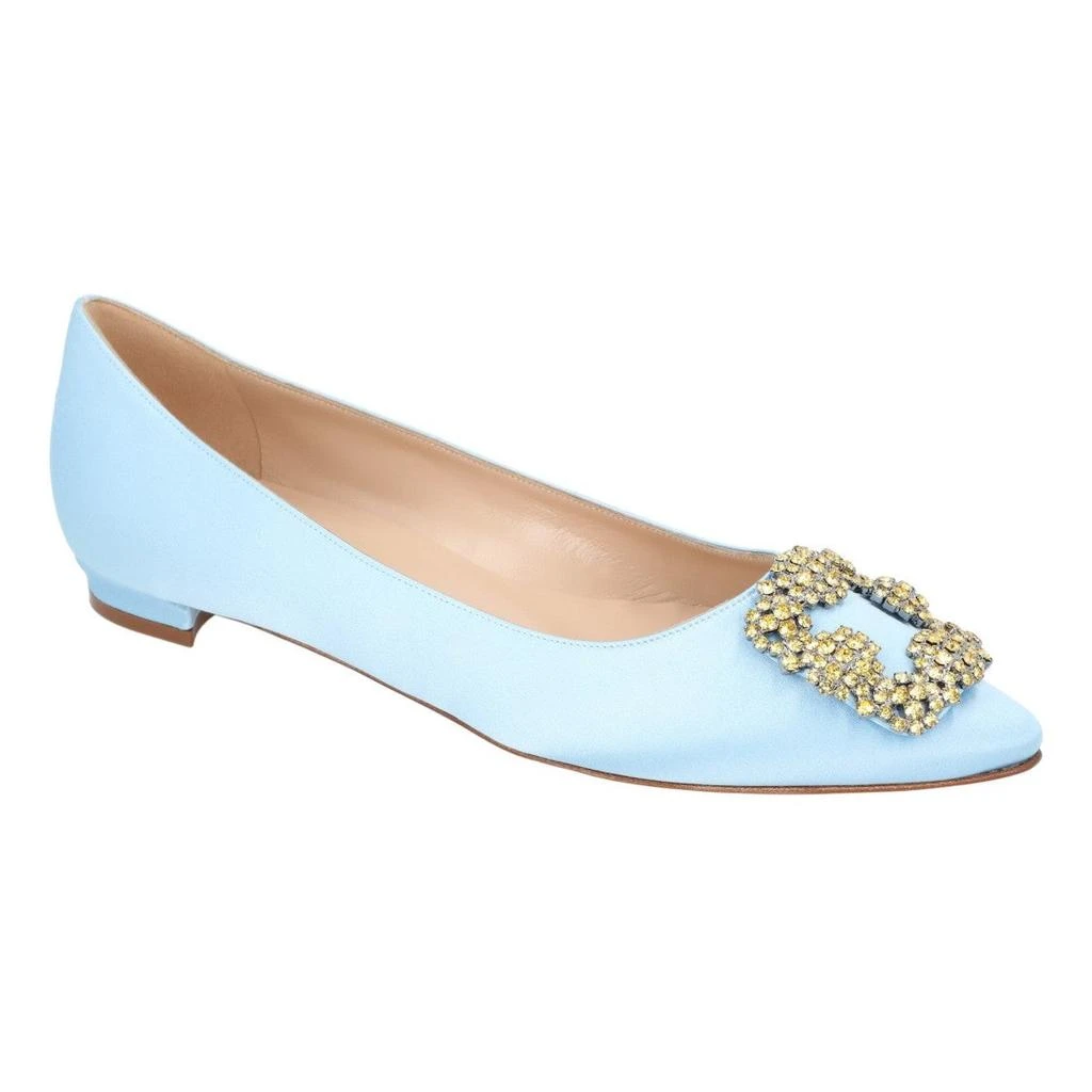Manolo Blahnik Hangisi Flat Blue 2