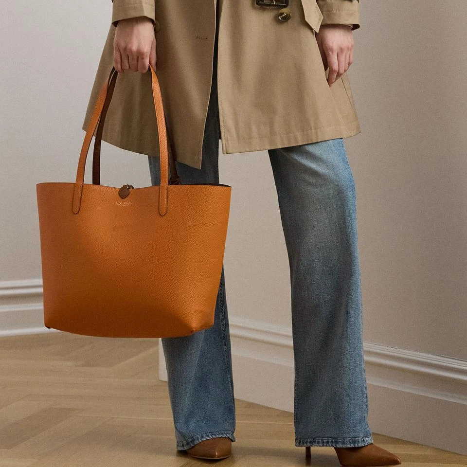 Ralph Lauren Lauren Ralph Lauren Pebble-Grain Faux Leather Reversible Tote Bag 4