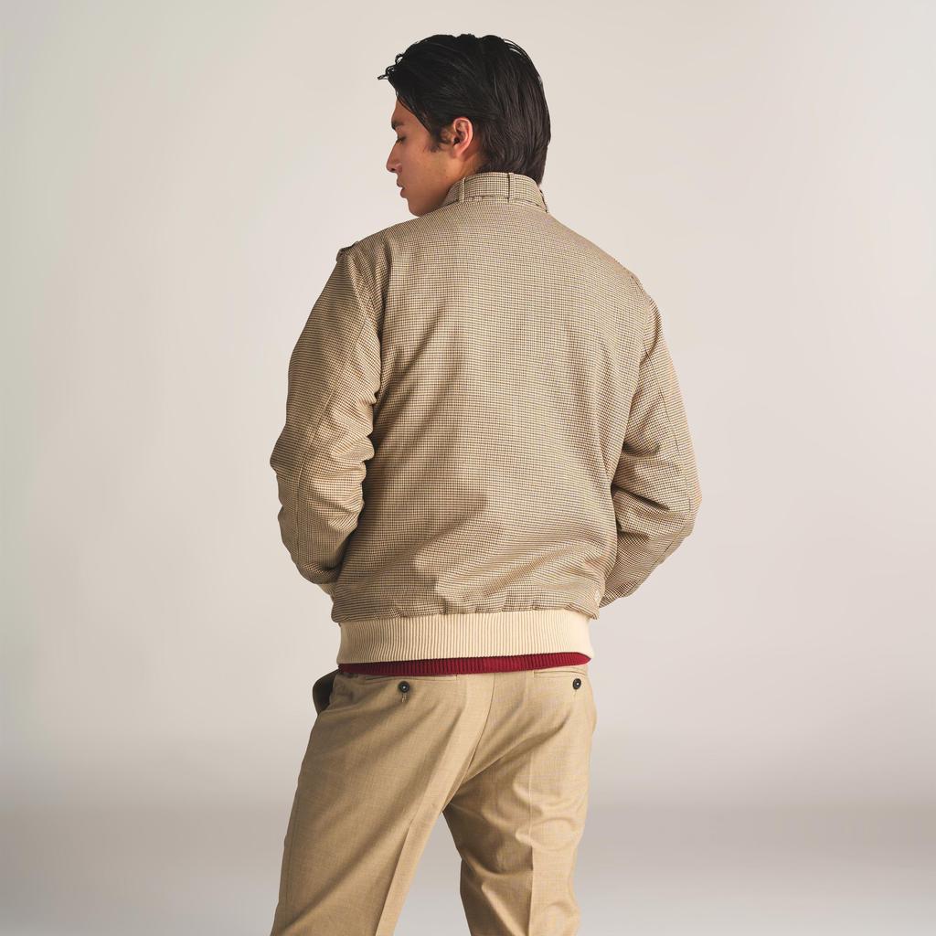 Members Only Men's Clinton Houndstooth Iconic Racer Jacket