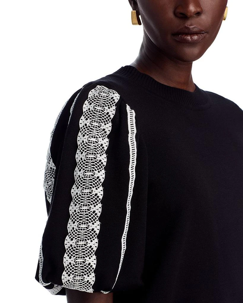 Misook Puff Sleeve Embroidered Blouse 4