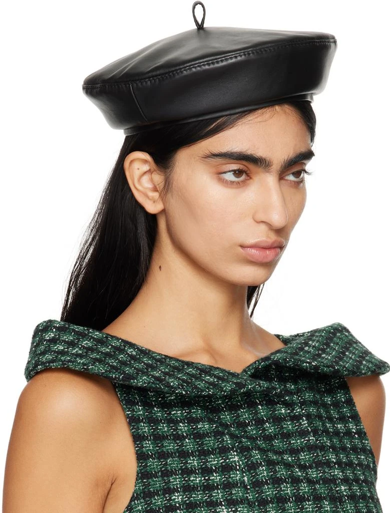 RUSLAN BAGINSKIY Black Leather Beret 2