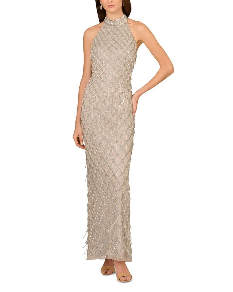 Aidan Mattox Beaded Halter Gown - Dresses & Skirts - Free Shipping -  BeyondStyle