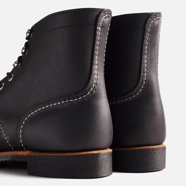 Red Wing Red Wing Iron Ranger 8084 Men
s Black Leather Toe Cap Comfort 6-Inch Ankle Boots 5