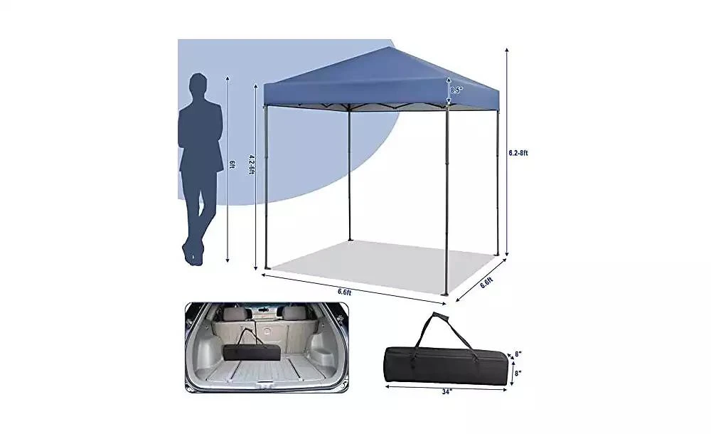 Mecale 6.6 x 6.6 Feet Outdoor Pop-up Canopy Tent with UPF 50+ Sun Protection 3