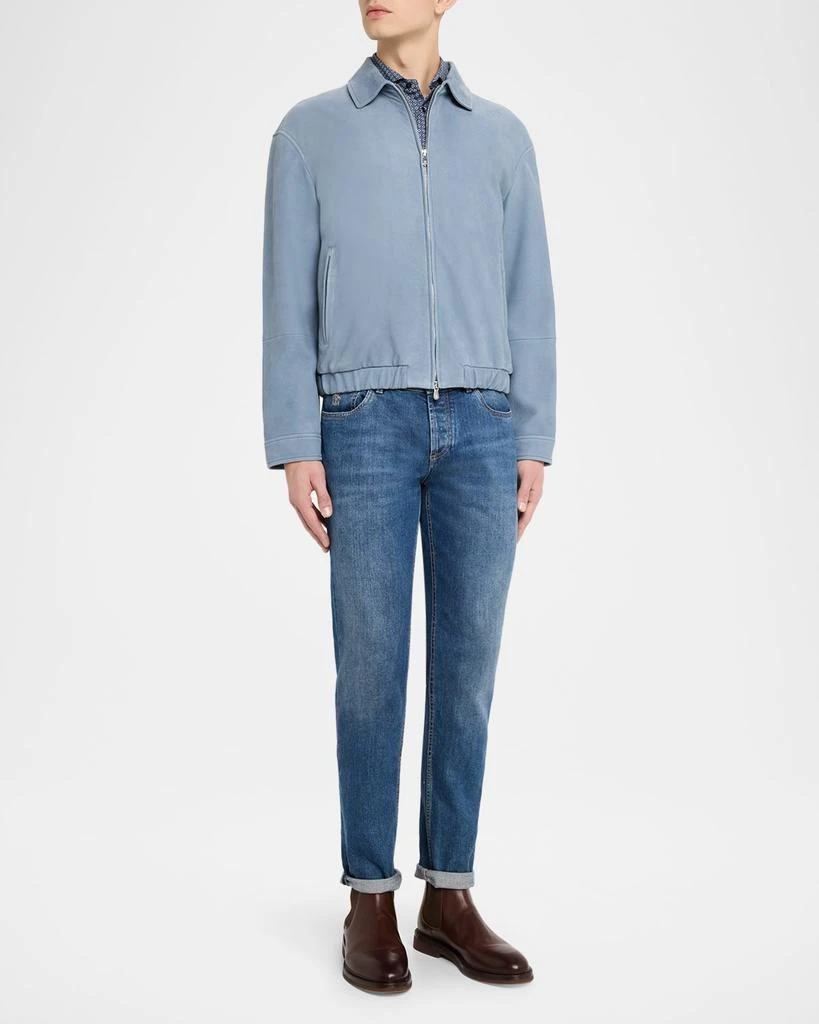 Brunello Cucinelli Men
s Nubuck Leather Shirt Jacket 2