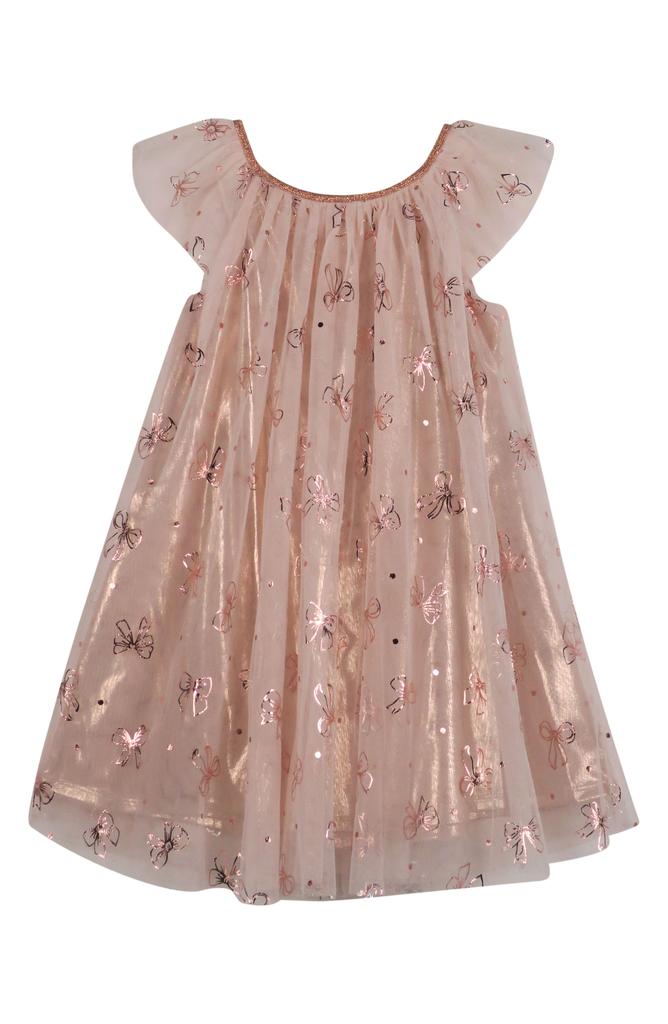 Zunie Kids' Bow Foil Fluffy Mesh Dress