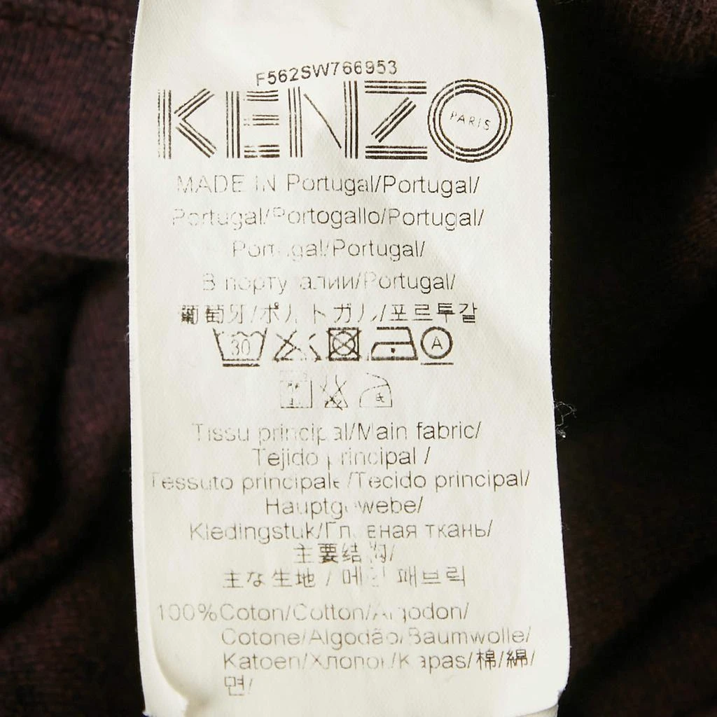 Kenzo Kenzo Burgundy Love Embroidered Cotton Knit Sweatshirt S 5