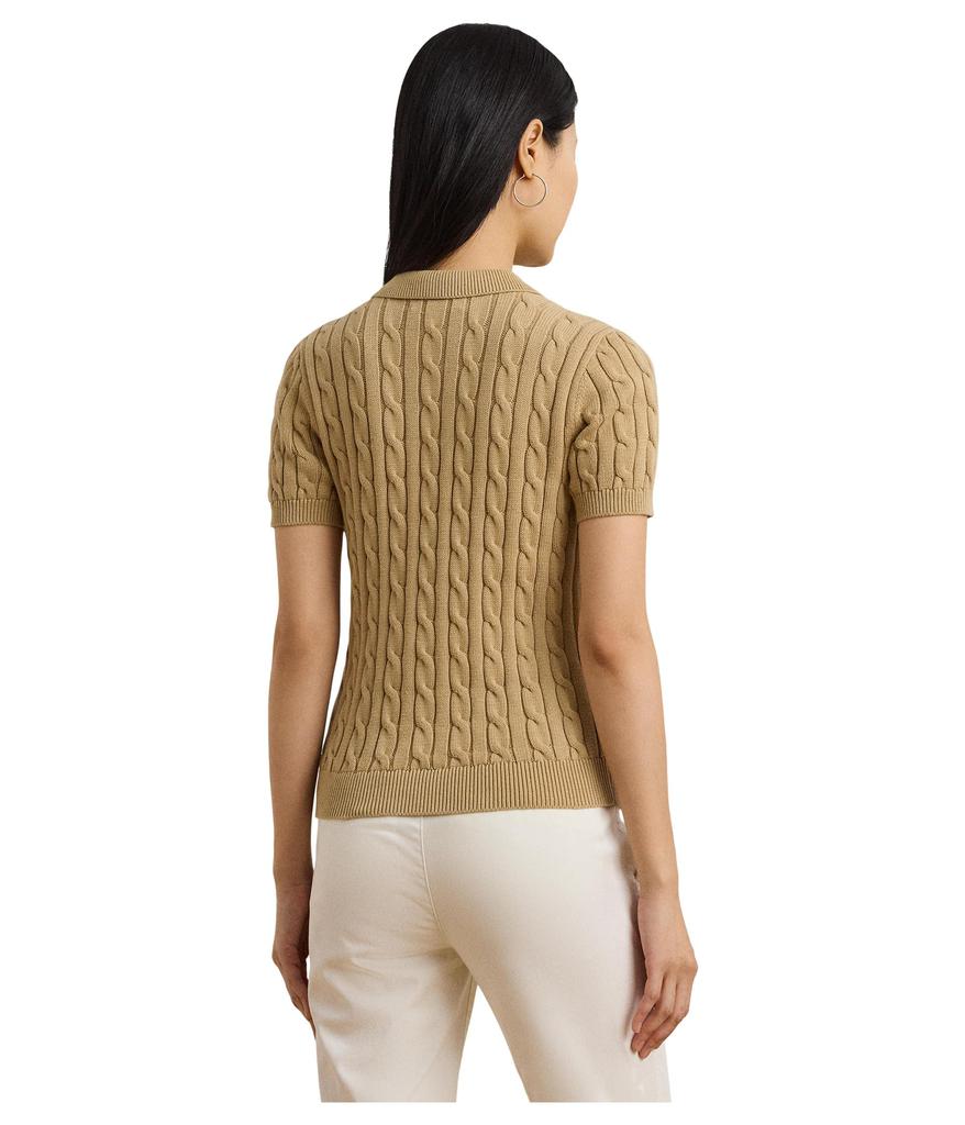 Ralph Lauren Petite Cable-knit Cotton Polo Sweater
