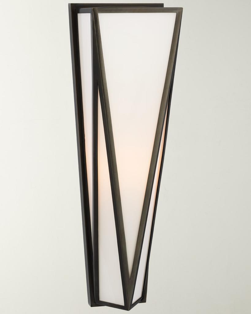 Julie Neill Lorino Medium Sconce In Bronze With White Glass By Julie Neill