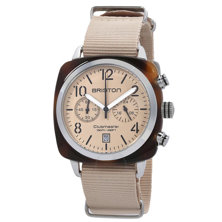 Briston Clubmaster Classic Chronograph GMT Quartz Nude Dial Unisex Watch 20140.SA.T.36.NTN