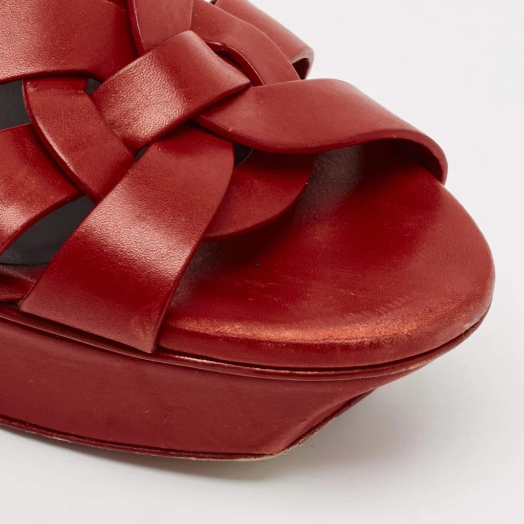 Yves Saint Laurent Saint Laurent Red Leather Tribute Platform Sandals Size 38 7