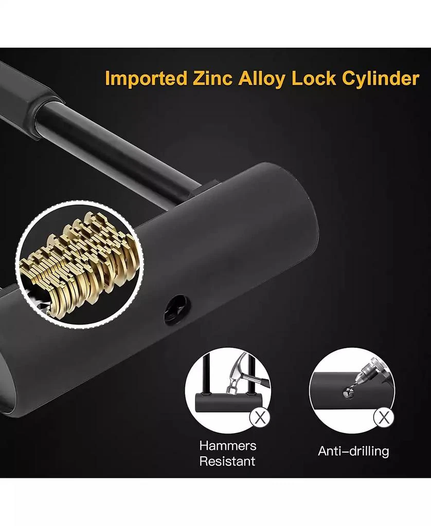 BATFOX Heavy Duty Bicycle U-Lock, 16mm Shackle and 4ft/6ft Security Cable & Mounting Bracket for Bike, Motorcycle 4