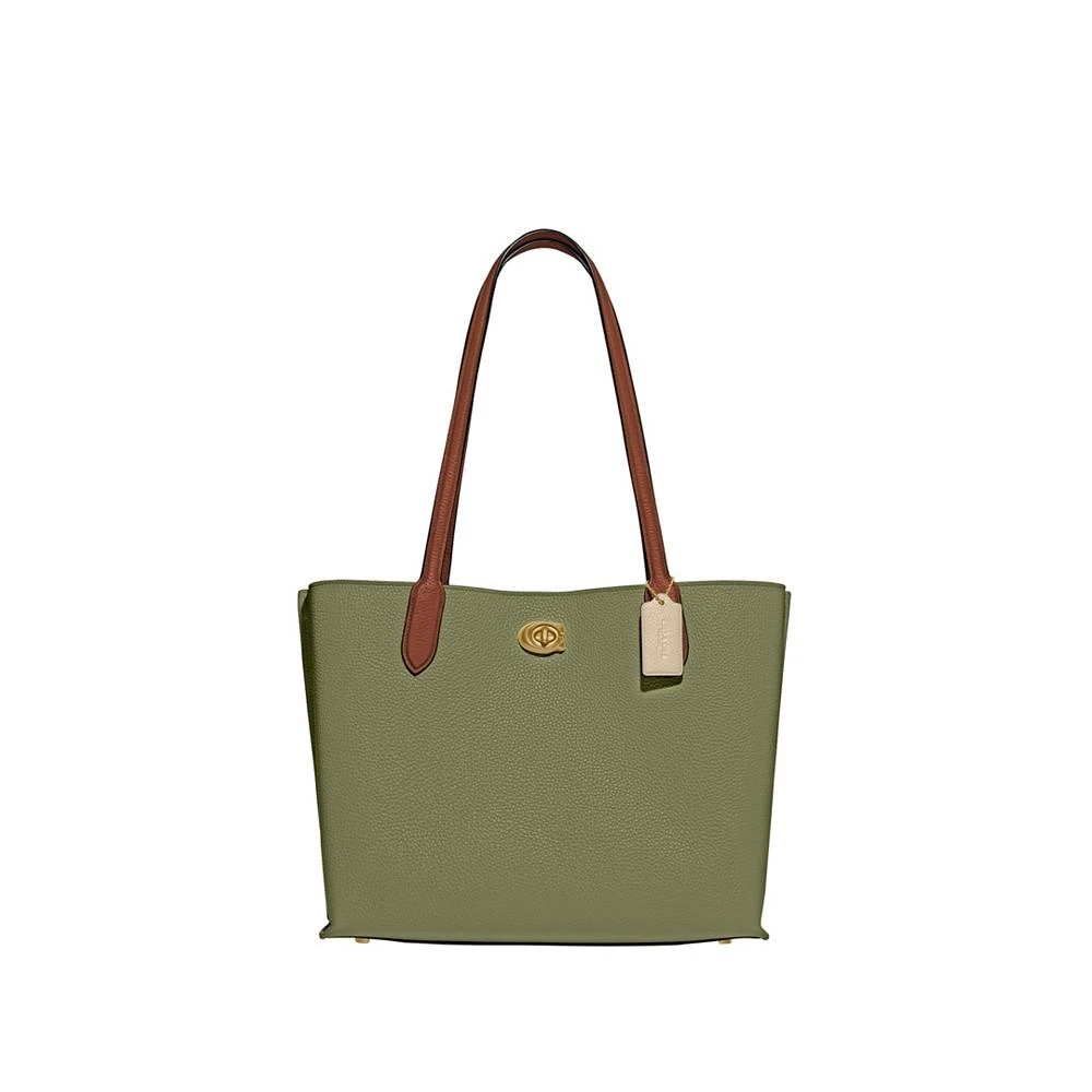 Coach Polished Pebble Leather Willow Tote with Interior Zip Pocket 1