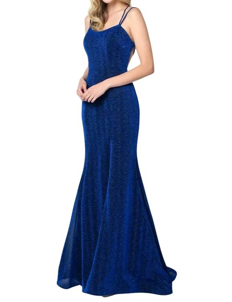 Juliet - Sleeveless Metallic Glitter Gown  On Sale Now with Up to 50% Off  | Discover Exclusive Deals & Savings at BeyondStyle  Authentic Juliet blue|women|women  > dresses > prom|clothing|juliet-sleeveless-metallic-glitter-gown-royal|prom|solid  ...