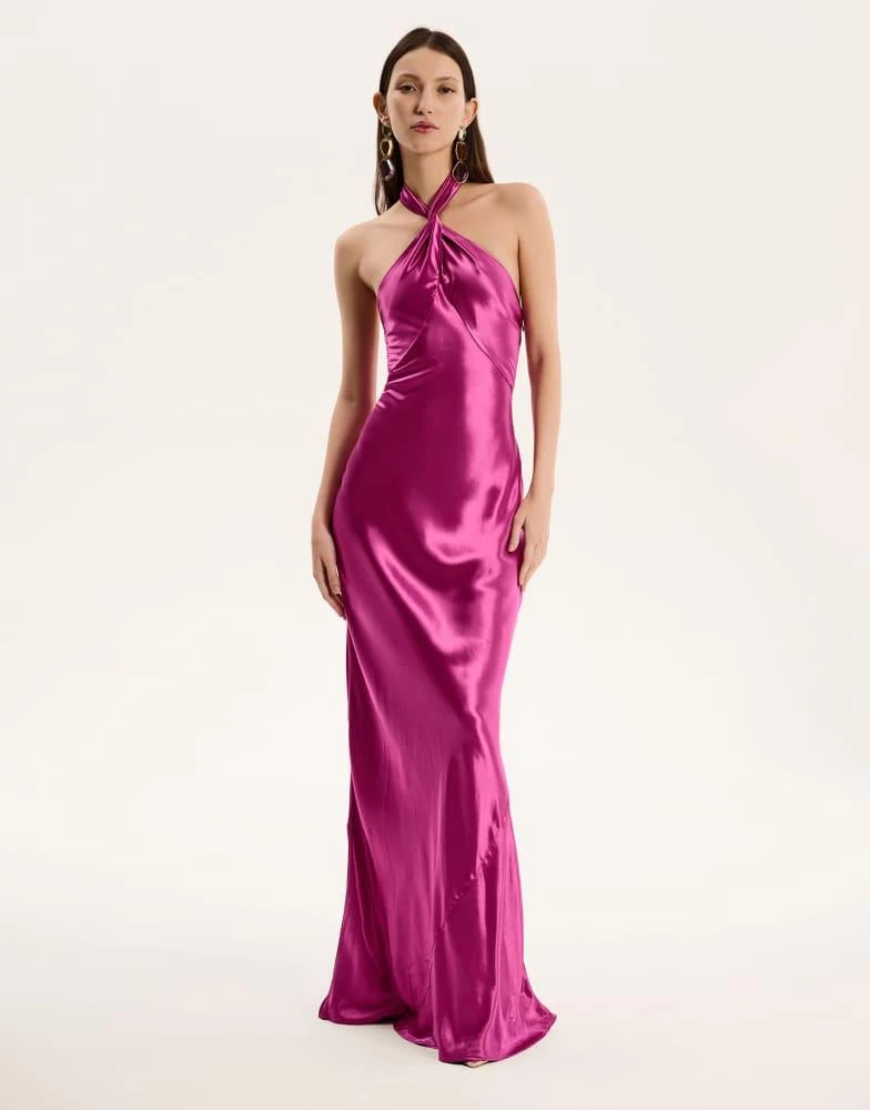 Omnes OMNES Arles Satin Maxi Dress in magenta - Dresses & Skirts - Free  Shipping - BeyondStyle