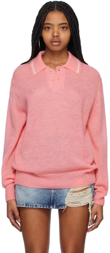 We11done Pink Destroyed Polo