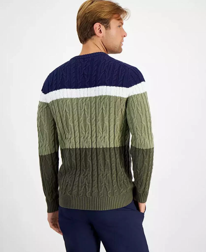 Club Room Men's Colorblocked Cable Sweater, Created for Macy's 2
