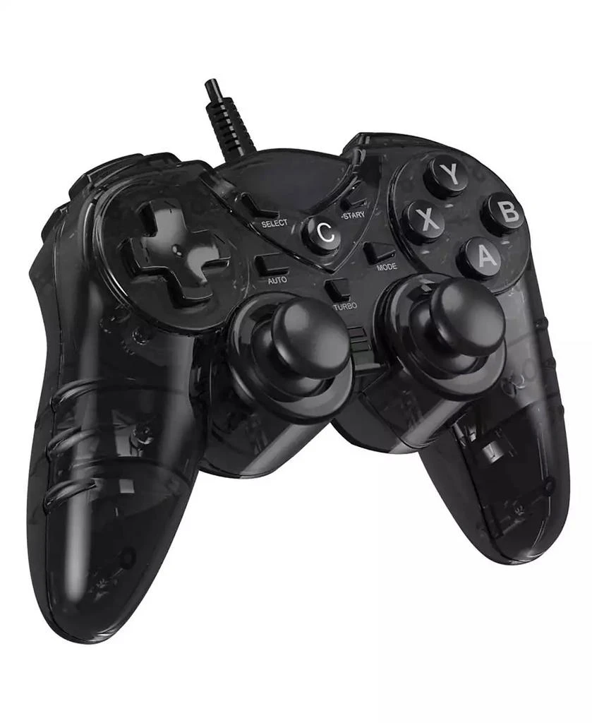NBCP 1pc Black Translucent Dual Vibration USB Wired Game Controller for PS3 PC TV Box