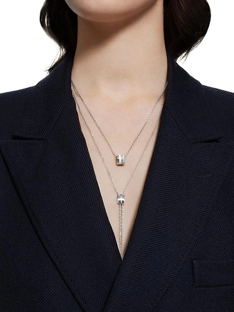 Boucheron Quatre White Edition 18K White Gold, 0.18 TCW Diamond & HyCeram Bolo Necklace 2