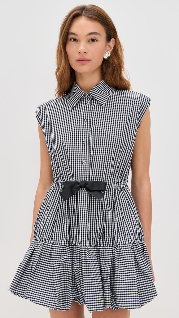 Sea Neci Gingham T-Shirt Bubble Mini Dress
