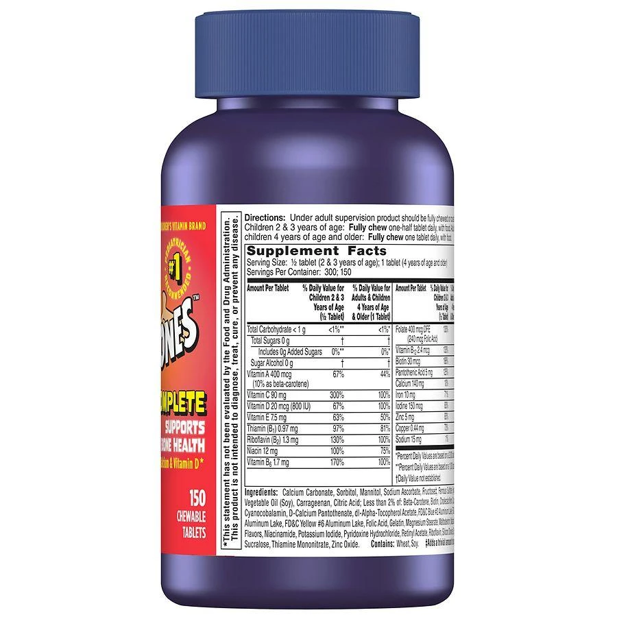 Flintstones Complete Multivitamin for Kids Grape, Cherry, Orange
Peach 3