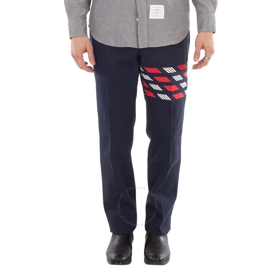 Thom Browne Men
s Blue Cotton 4-Bar Chino Trouser 1