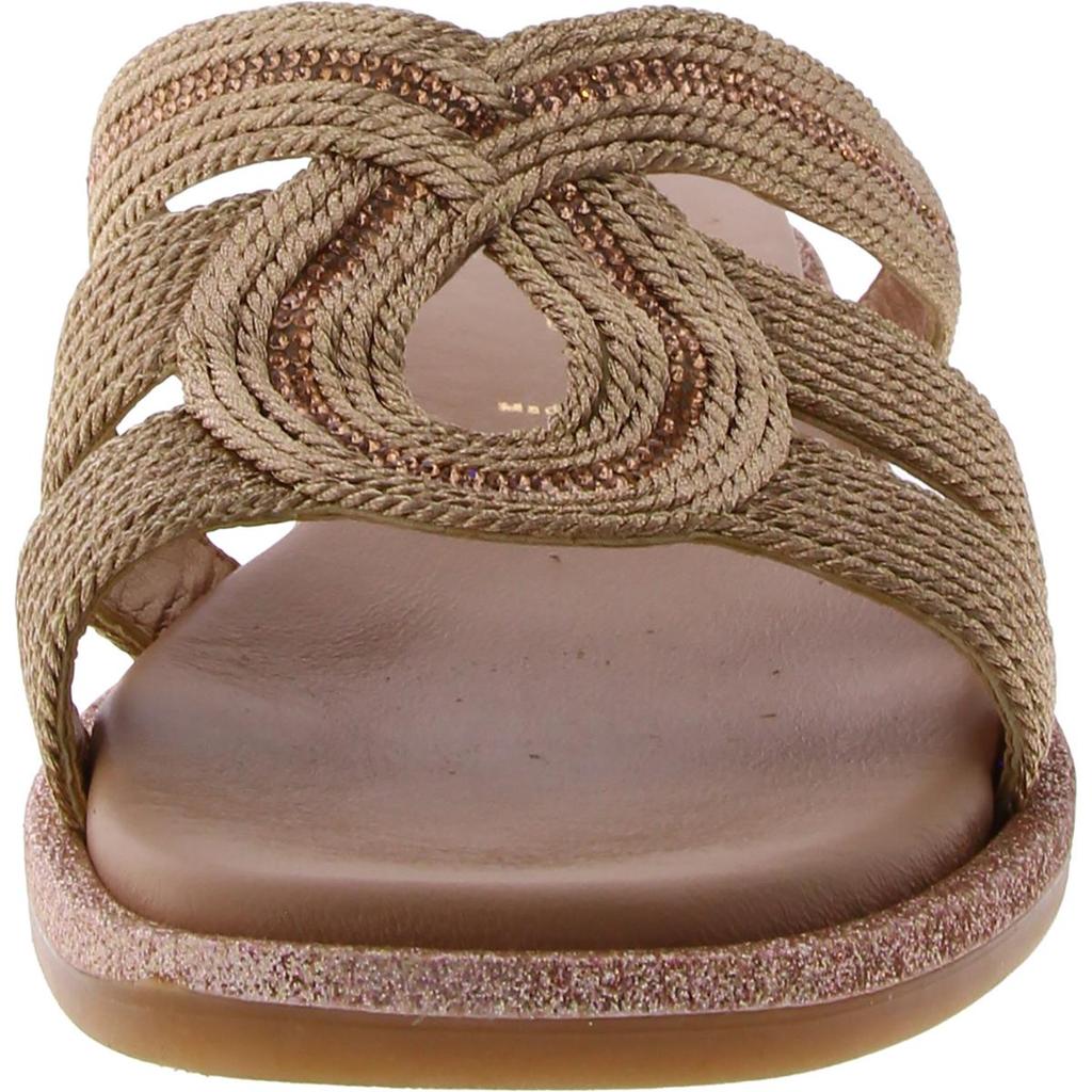 Ron White Womens Metallic Embellished Slide Sandals